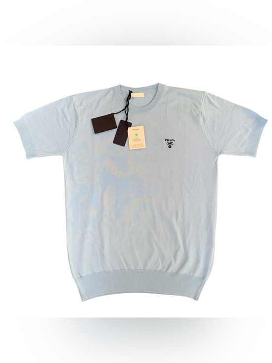 Prada Other - Prada Light Blue Crewneck Sweatshirt with Black Logo